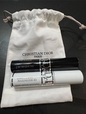Dior Diorshow Mascara Duo in Black and maximizer 3D serum travel size sample